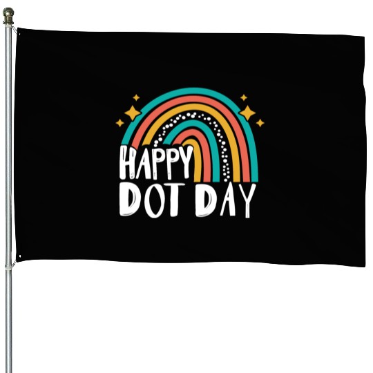 Happy Dot Day Rainbow Polka Dot International House Flags
