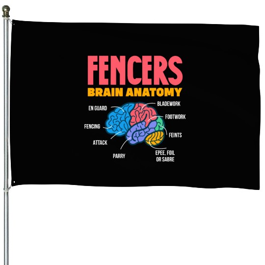 Fencers Brain Anatomy House Flags