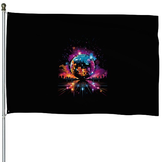 Disco Ball Party House Flags