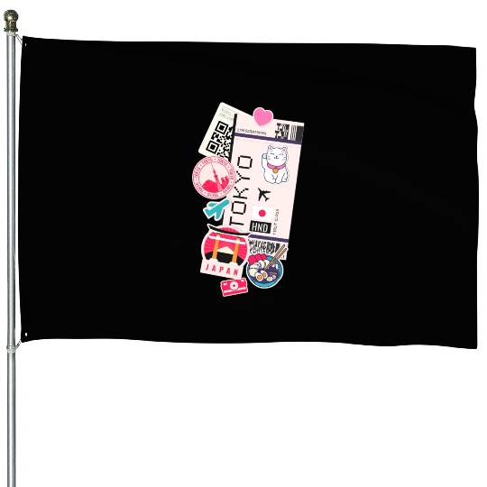 Tokyo Air Ticket Boarding Pass Plane Japan Travel House Flags
