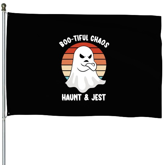 Ghost Hunter Funny Ghost Angry Ghost Halloween House Flags