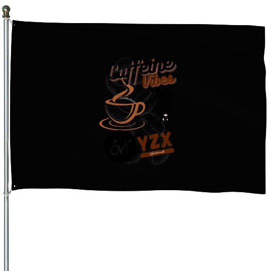 Vintage caffeine vibes House Flags