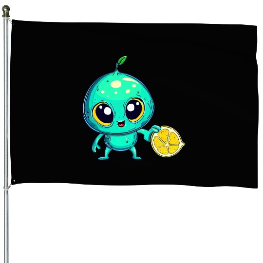 Alien Fruit Magic: Sweet Lemon from Outer Space House Flags