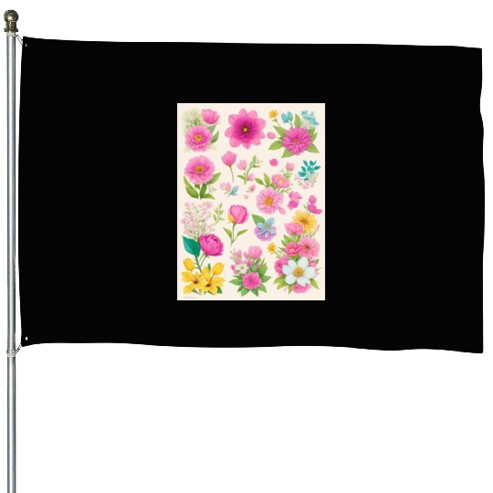 Buttercup and Marigold Spring Flowers House Flags