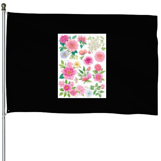Lavender and Lilac Spring Flowers House Flags