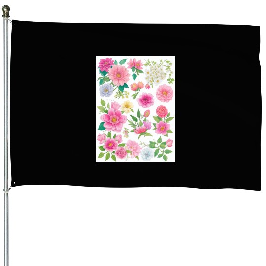 Lavender and Lilac Spring Flowers House Flags