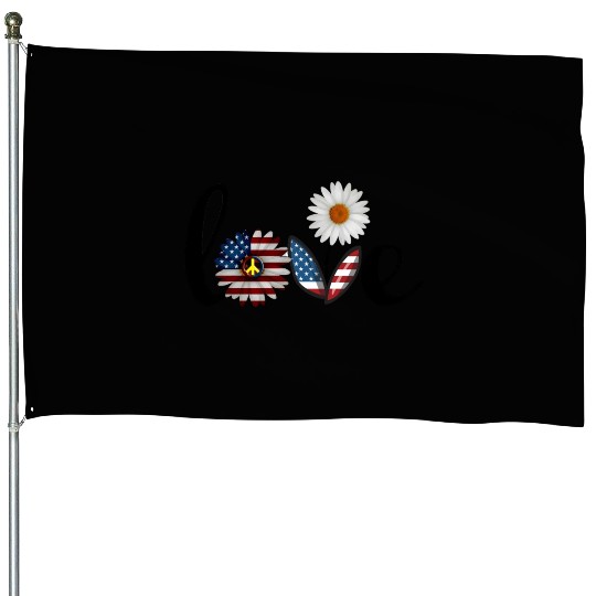 Love daisy solid House Flags