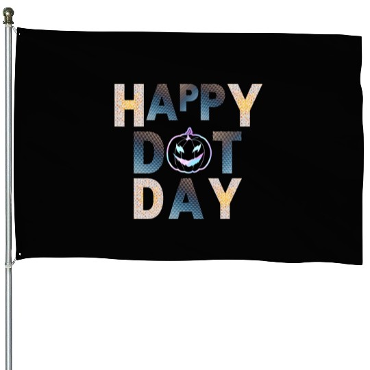 Happy dot day pumpkin polka dot House Flags