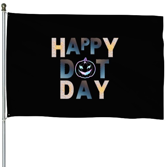 Happy dot day pumpkin polka dot House Flags