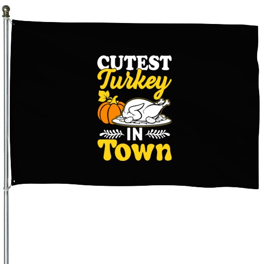 Cutest Turkey in Town House Flags