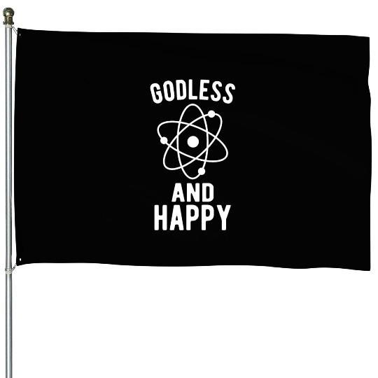 Atheist Atheism Anti Religion Securalism God Sucks House Flags