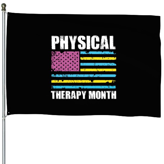 USA Flag PT PTA Physical Therapy Gift Physical House Flags