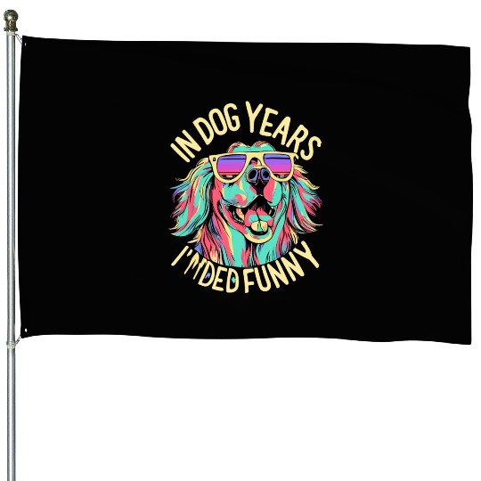 golden retriever design House Flags for dog lover