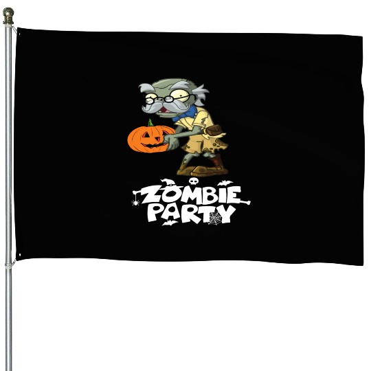 Party For Zombies House Flags