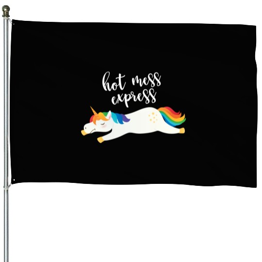 Hot Mess Express Magical Unicorn House Flags