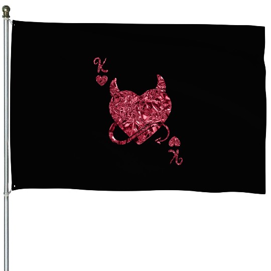 Halloween Card Game King of Hearts Devilish House Flags