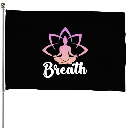 Breath Yoga Meditation House Flags