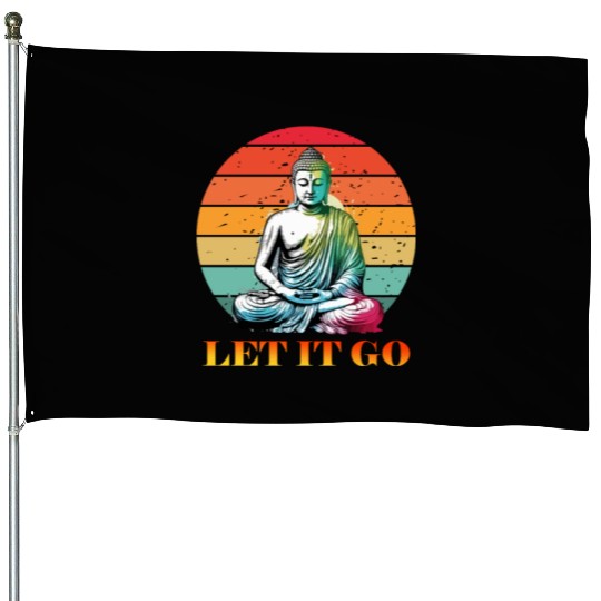 Let It Go, Yoga Buddhism Retro House Flags
