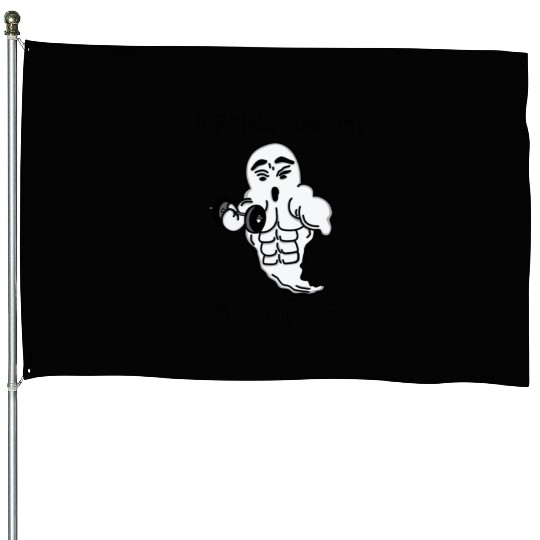 ghost halloween gym muscle power House Flags