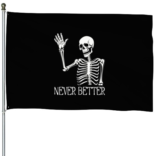 Funny Halloween Skull House Flags | Sarcastic Dead Inside