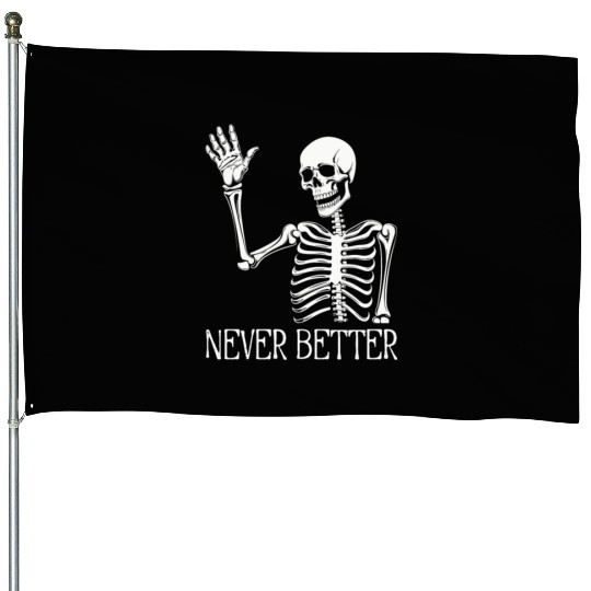 Funny Halloween Skull House Flags | Sarcastic Dead Inside