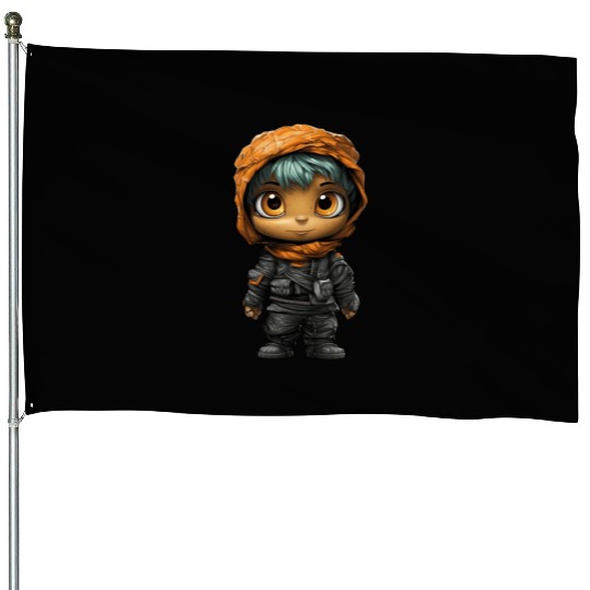 Halloween Spooky Cartoon Mummy House Flags