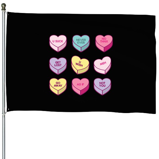 Sassy Anti Valentines Day Conversation Candy House Flags