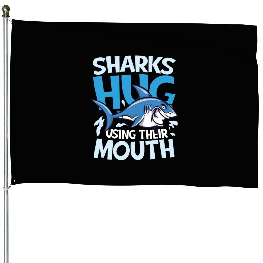 Sharks Hug Using Their Mouth for a Surfer Shark House Flags