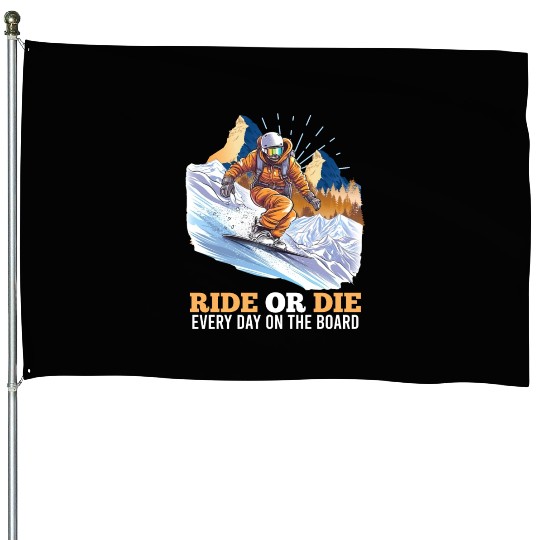 Snowboarding Ride 'n Die Snowboarder Extreme House Flags