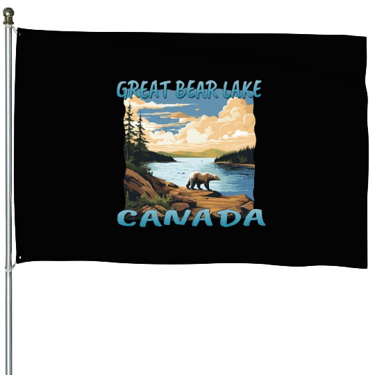 A colorful poster featuring a breathtaking view of House Flags