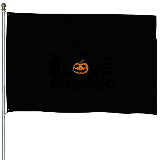 I Love My Girlfriend halloween lovers House Flags