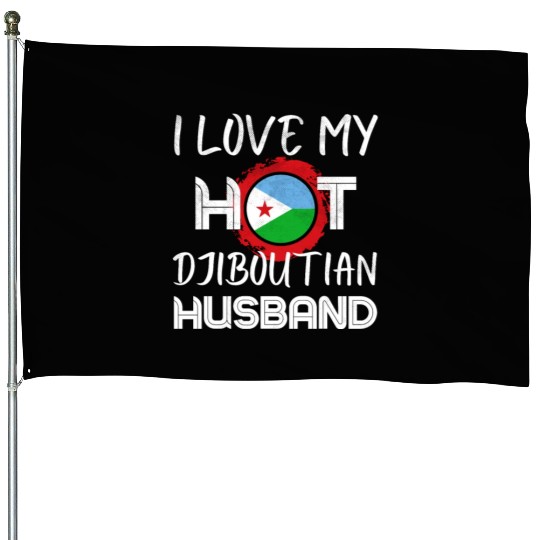 Funny Djiboutian Husband Proud Wife House Flags