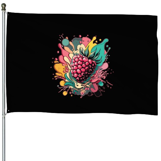 Raspberry House Flags