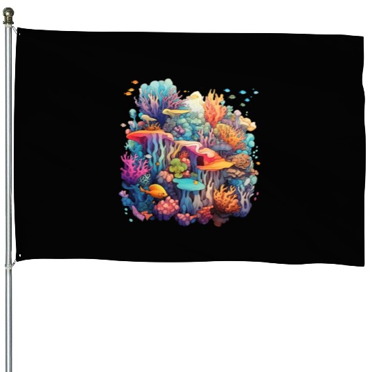 Coral Kaleidoscope: Nature's Mosaic House Flags
