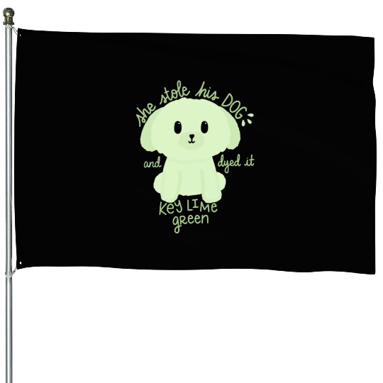 Key Lime Green Dog House Flags