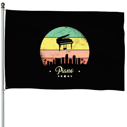 Piano vintage music pianist House Flags