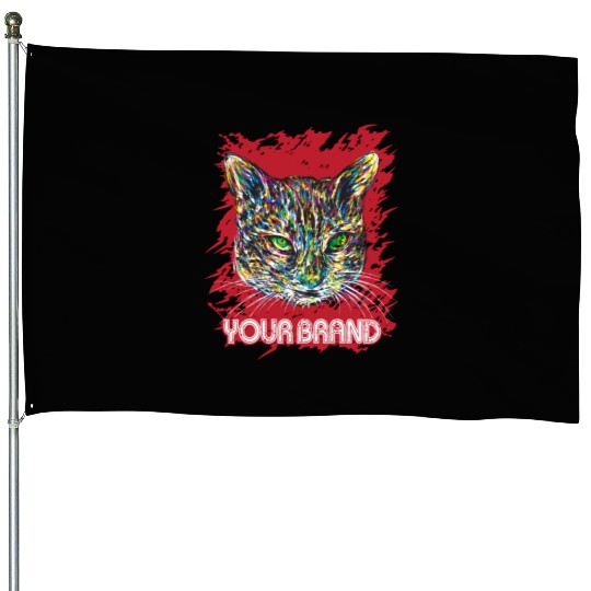 Fantasy cat House Flags