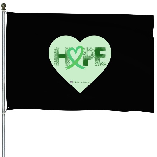 Liver Cancer Hope Heart Green/Green House Flags