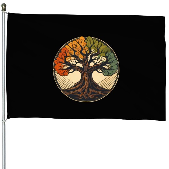 Tree / Wood / Forst / Tree of Life / Leaves House Flags