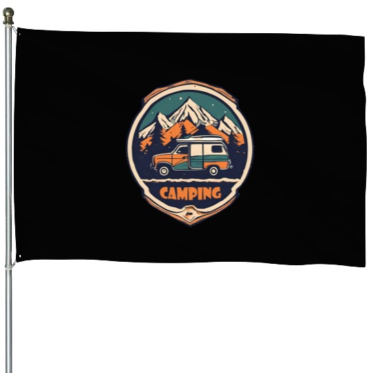 Camping / Forest / Wildness / Camper / Adventure House Flags