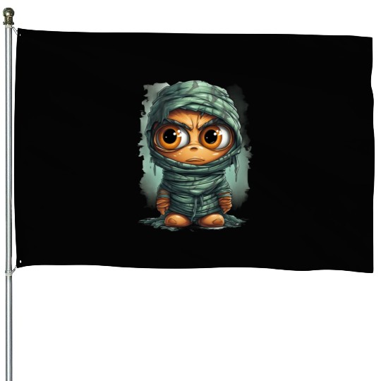 Halloween Spooky Cartoon Mummy House Flags