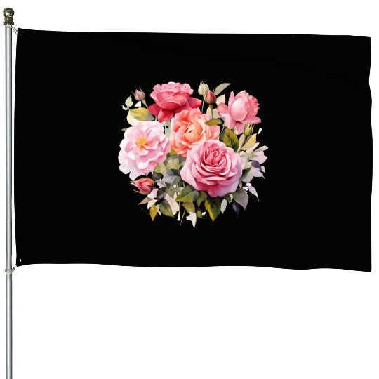 Nature's Artistic Elegance English Rose Tapestry House Flags