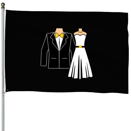 Wedding clothes bride groom House Flags