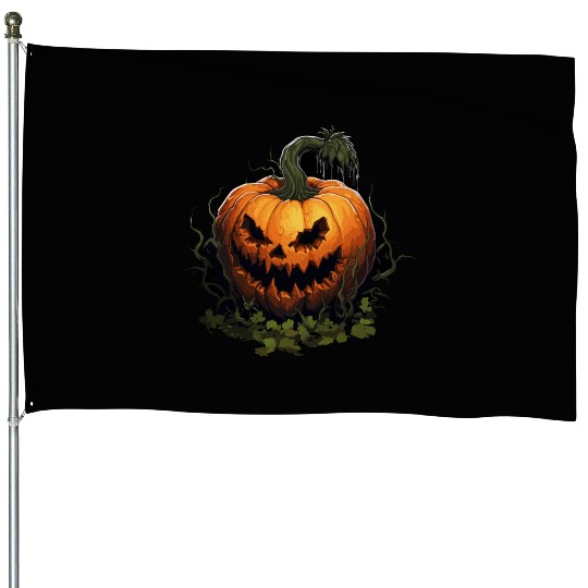 Halloween - Jack-O-Lantern House Flags