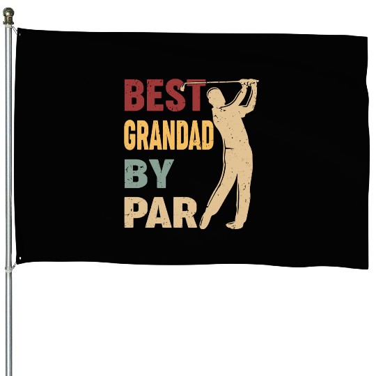 Best Grandad By Par Funny Golf Vintage House Flags