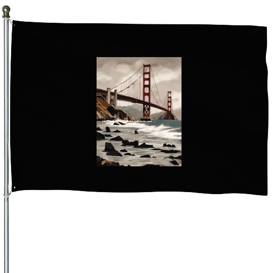 Golden Gate Bridge California House Flags, Golden Gate