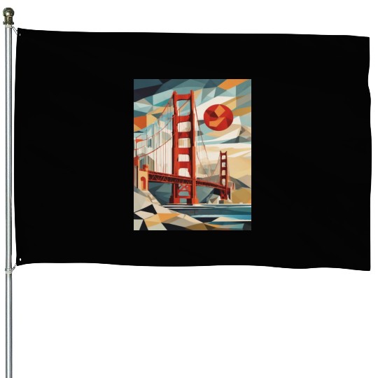 Golden Gate Bridge California House Flags, Golden Gate