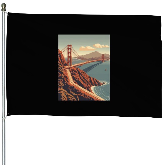 Golden Gate Bridge California House Flags, Golden Gate