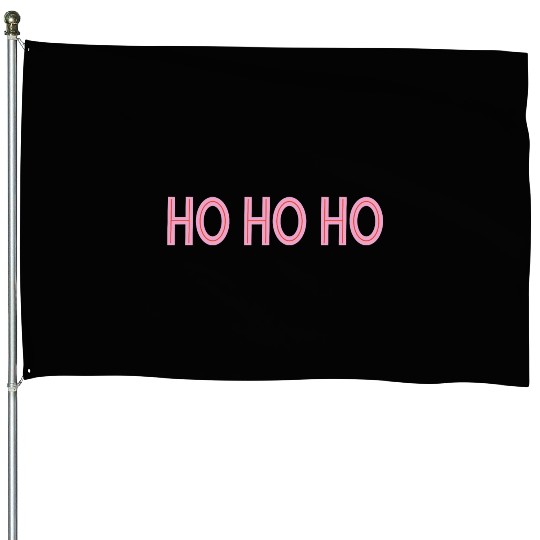 Ho Ho Ho Pink Christmas House Flags