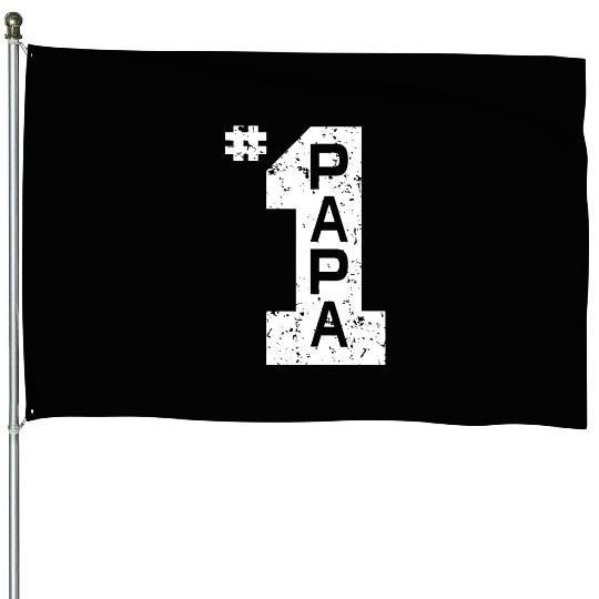 Papa Number One 1 Grandpa Fathers Day House Flags